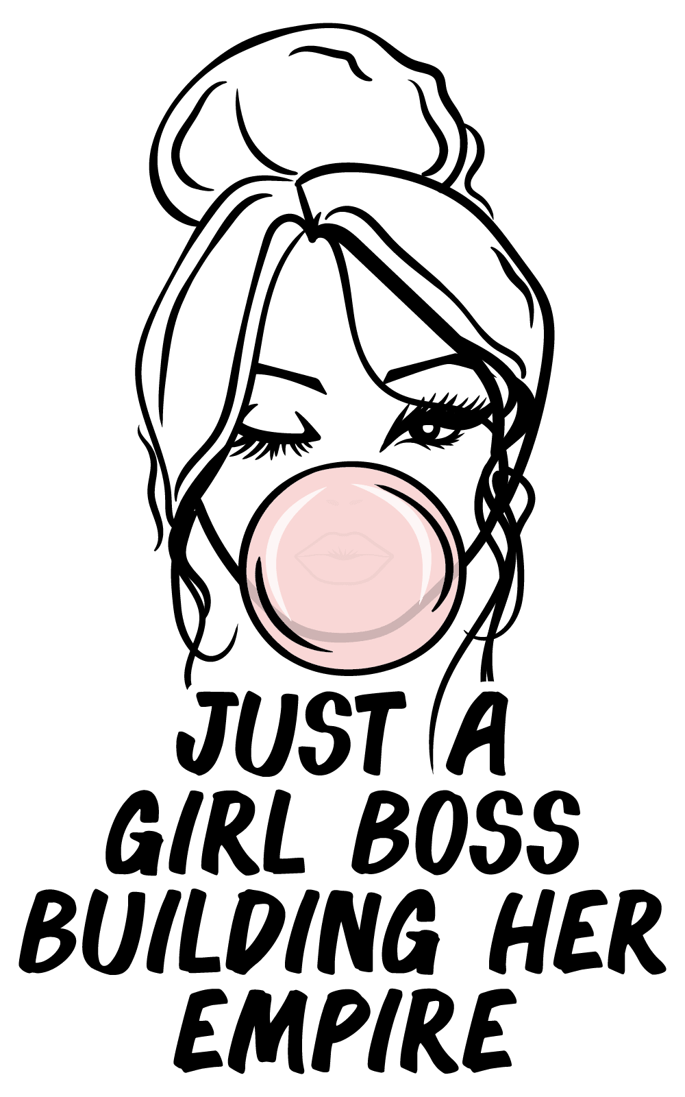 Just A Girl Boss Building Her Empire - Vinyl Girls Bedroom Inspirational  Quotes Lettering Art Design Adhesive Wall Decal - 20\, image size:1000x1600