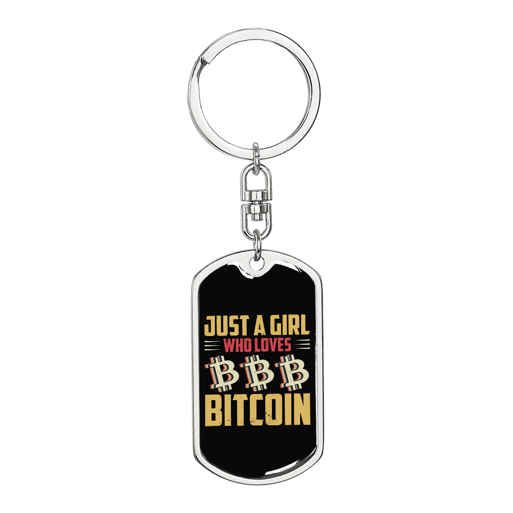 Just A Girl Crypto Stainless Steel or 18k Gold Premium Swivel Dog Tag  Keychain - Walmart.com