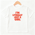 thumbnail image 1 of Just A Girl Girls Graphic Tee, Funny Im Literally Sassy Slogan 100% Cotton Kids Short Sleeve T-Shirt, 1 of 5