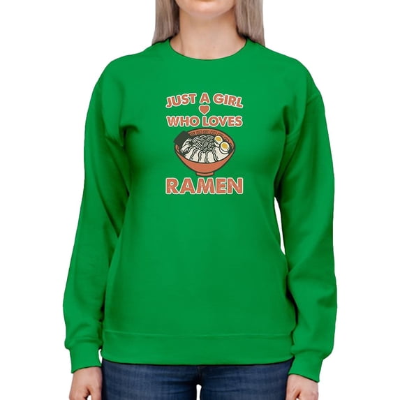 Just A Girl Loves Ramen Art Sweatshirt Women -Smartprints Designs, Female 4X-Large