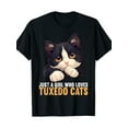thumbnail image 1 of Just A Girl Who Likes Tuxedo Cat Design Best T-shirt -220g-100% Cotton T-shirt, 1 of 6