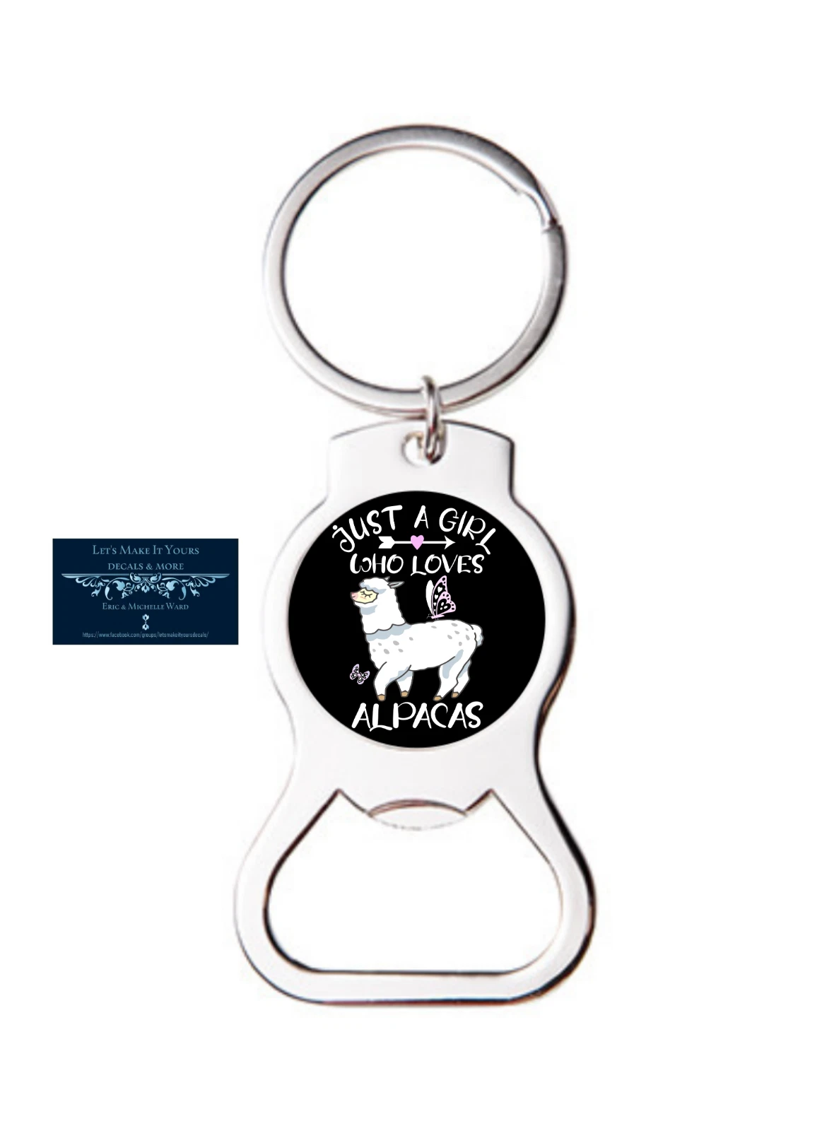 Just A Girl Who Loves Alpacas Bottle Opener Keychain Key Ring Unique Gift