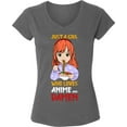 thumbnail image 1 of Just A Girl Who Loves Anime And Ramen V-neck T-Shirt for Women - S M L XL 2XL Graphic Tee - Funny Anime Clothes Gift Womens, 1 of 2