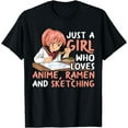 thumbnail image 1 of Just A Girl Who Loves Anime Ramen And Sketching Japan Anime T-Shirt, 1 of 4