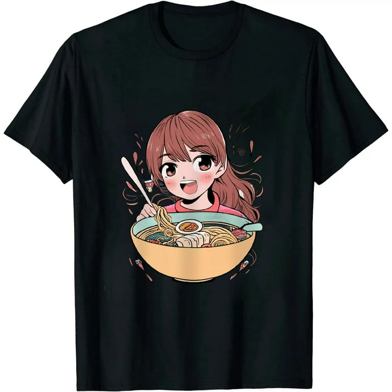 Just A Girl Who Loves Anime And Ramen Bowl Japanese Noodles T-Shirt Just A Girl Who Loves Anime And Ramen Bowl Japanese Noodles T-Shirt