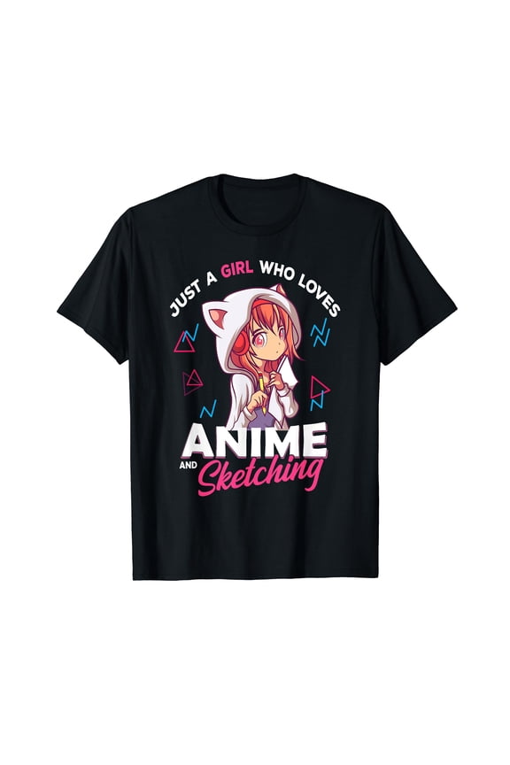 Just A Girl Who Loves Anime and Sketching Otaku Anime Merch T-Shirt