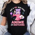 thumbnail image 1 of Just A Girl Who Loves Anime and Sketching Unisex T-Shirt, Sizes S-5XL, Gategoo, 1 of 5