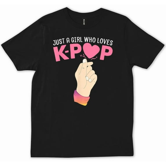 Just A Girl Who Loves Asian Pop Finger Heart Merchandise Trendy Unisex T-Shirt, up to Size 5XL