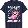 thumbnail image 1 of Just A Girl Who Loves Axolotls Kawaii Softstyle Unisex T-Shirt for Men Women Kids Toddler,Navy Color,Size 4T, 1 of 5