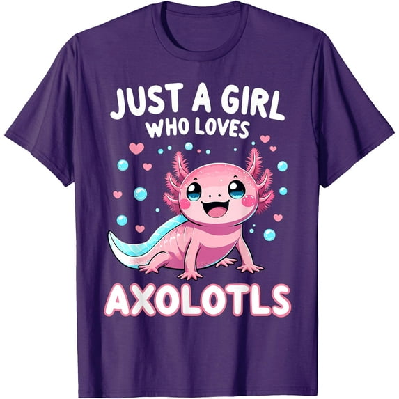 Just A Girl Who Loves Axolotls Softstyle Unisex T-Shirt,Purple Color,Size 3XL
