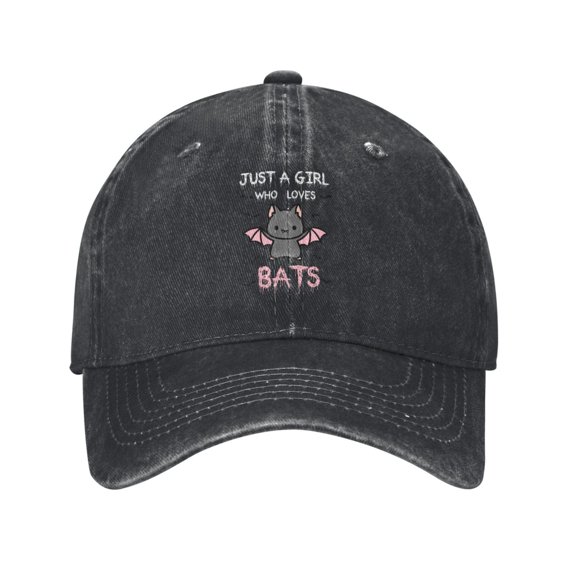 Just A Girl Who Loves Bat Baseball Cap Men'S Women'S Fashion Hat Vintage Adjustable Unisex Casquette