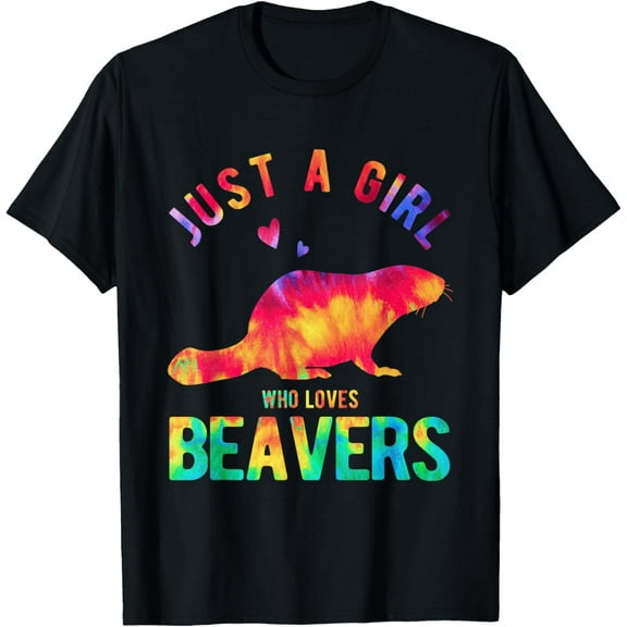 Just A Girl Who Loves Beavers Beaver Lover Funny Beaver T-Shirt men and women can wear, black, white, gifts