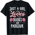 thumbnail image 1 of Just A Girl Who Loves Books And Parkour Gift Women T-Shirt men and women can wear,black,white,creative gift, 1 of 4