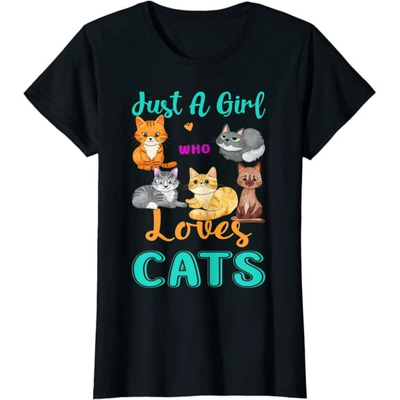 Just A Girl Who Loves Cats Cat Lover Gifts T-Shirt