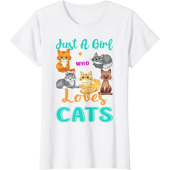 Just A Girl Who Loves Cats Cat Lover Gifts T-Shirt