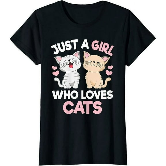 Just A Girl Who Loves Cats Cute Cat Lover Kitty T-Shirt