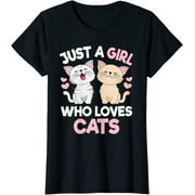 Just A Girl Who Loves Cats Cute Cat Lover Kitty T-Shirt