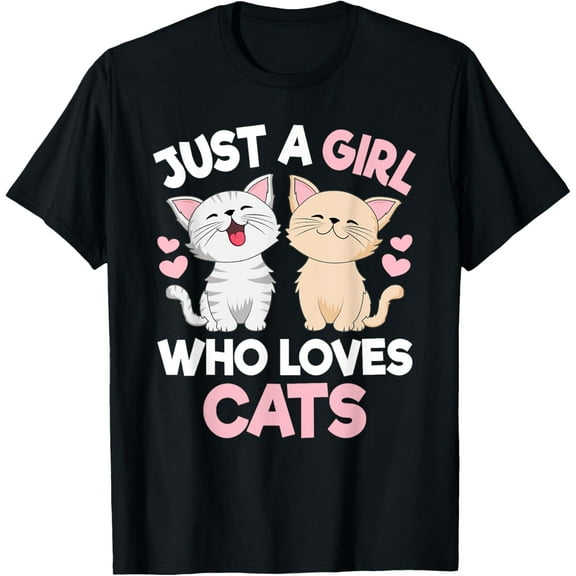 Just A Girl Who Loves Cats Cute Cat Lover Kitty T-Shirt