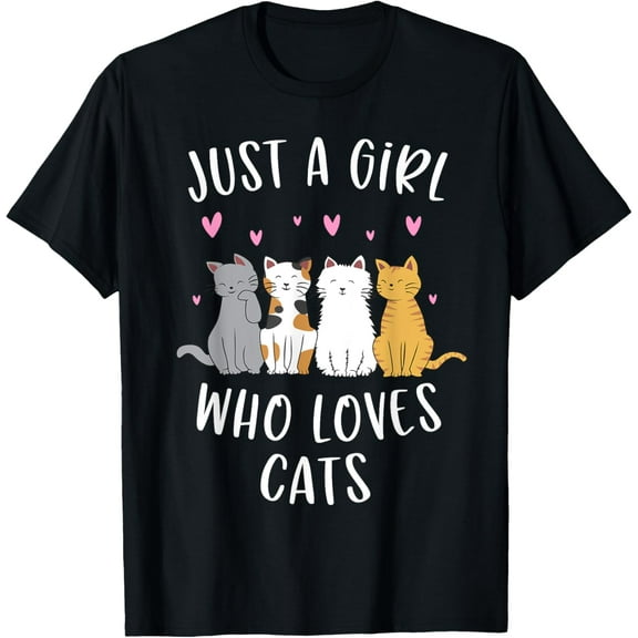Just A Girl Who Loves Cats Cute Cat Lover T-Shirt