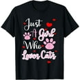 thumbnail image 1 of Just A Girl Who Loves Cats Cute Kitten Funny Cat Lovers T-Shirt, 1 of 4
