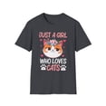 thumbnail image 1 of Just A Girl Who Loves Cats Floral Cat Lover T-Shirt, 1 of 4