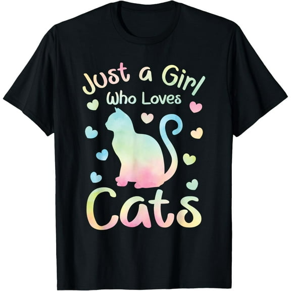 Just A Girl Who Loves Cats Funny Cute Kitten Lover Cat Gifts T-Shirt