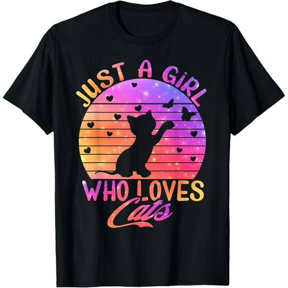Just A Girl Who Loves Cats Shirt For Girls Kids T-Shirt