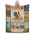 thumbnail image 1 of Just A Girl Who Loves Chickens Blanket, Chicken Lover Gifts for Birthday Christmas, Soft Warm Cozy Blanket for Bed Sofa Sleep 80x60, 1 of 6