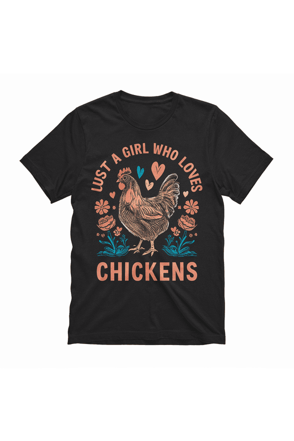 Just A Girl Who Loves Chickens Rainbow Gifts Poultry T-Shirt