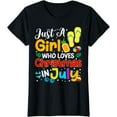 thumbnail image 1 of Just A Girl Who Loves Christmas In July Summer Womens Girls T-Shirt, 1 of 4