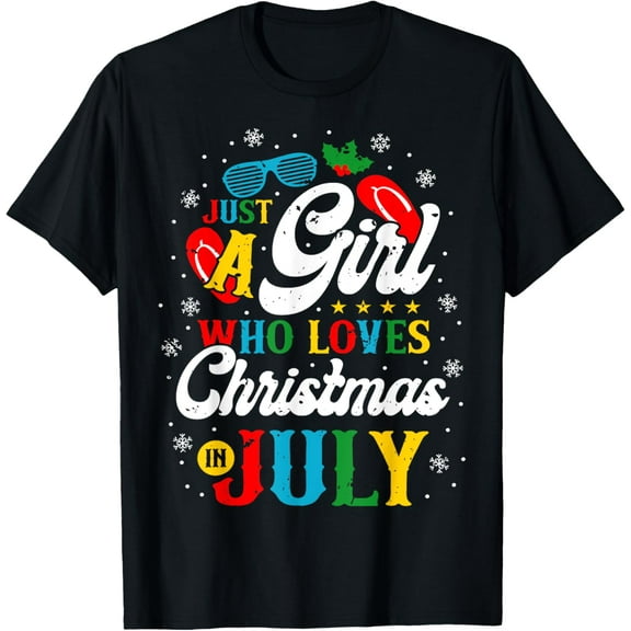 Just A Girl Who Loves Christmas In July Women Girl Beach T-Shirt TShirt