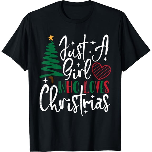 Just A Girl Who Loves Christmas Tree Lights Xmas Pajamas T-Shirt