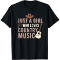 thumbnail image 1 of Just A Girl Who Loves Country Music T-Shirt men and women can wear, black, white, gifts, 1 of 4
