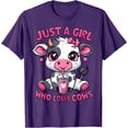 thumbnail image 1 of Just A Girl Who Loves Cows Softstyle Unisex T-Shirt,Purple Color,Size YXS, 1 of 5