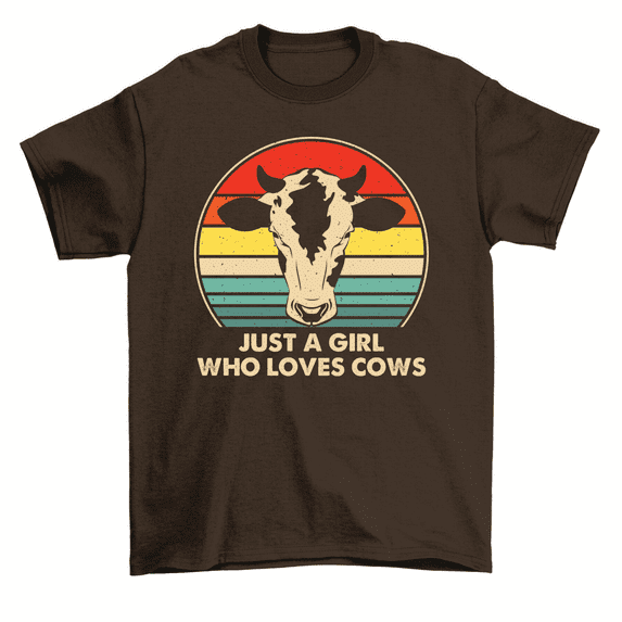 Just A Girl Who Loves Cows T-Shirt Farm Animal Farmer Tee Women Unisex
