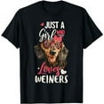 thumbnail image 1 of Just A Girl Who Loves Dachshund Funny Weiners Dog Lover T-Shirt, 1 of 5