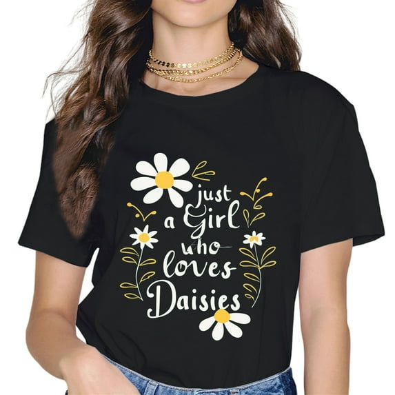Just A Girl Who Loves Daisies Funny Summer Garden Gardeners T-Shirt