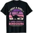 thumbnail image 1 of Just A Girl Who Loves Dinosaurs Cute Dino Women Dinosaur T-Shirt, 1 of 4