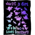 thumbnail image 1 of Just A Girl Who Loves Dinosaurs Flannel Fleece Bed Blanket Throw Blanket Lightweight Cozy for Bedroom All Season Sofa Decor Gift 30x40, 1 of 6