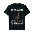 thumbnail image 1 of Just A Girl Who Loves Dobermans Clothes Dog Gift Doberman T-Shirt, 1 of 5