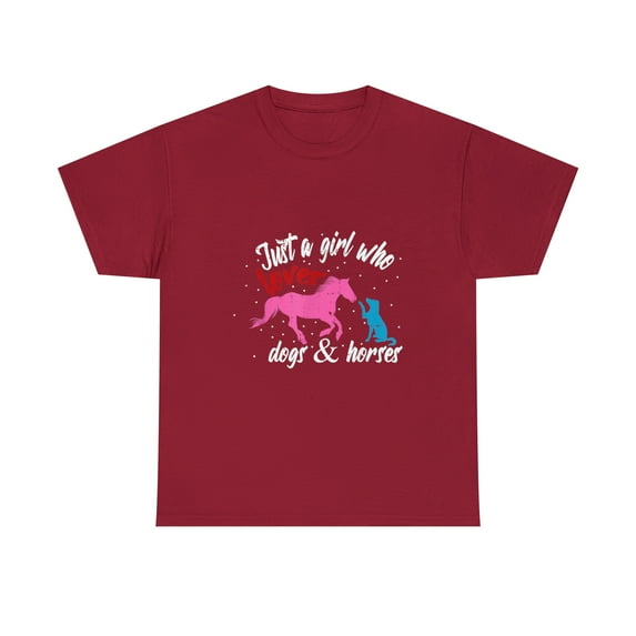 Just A Girl Who Loves Dogs And Horses Equestrian Rider Gift T-Shirt