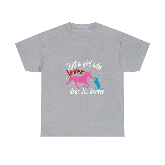 Just A Girl Who Loves Dogs And Horses Equestrian Rider Gift T-Shirt