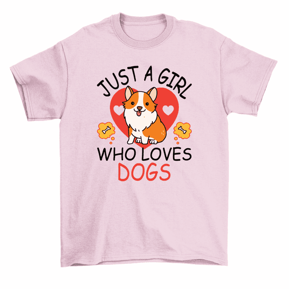 Just A Girl Who Loves Dogs Cute Puppy Heart T-Shirt Women Unisex