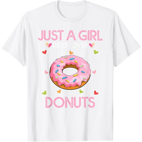 Just A Girl Who Loves Donuts For Women Girl Kids Doughnut T-Shirt