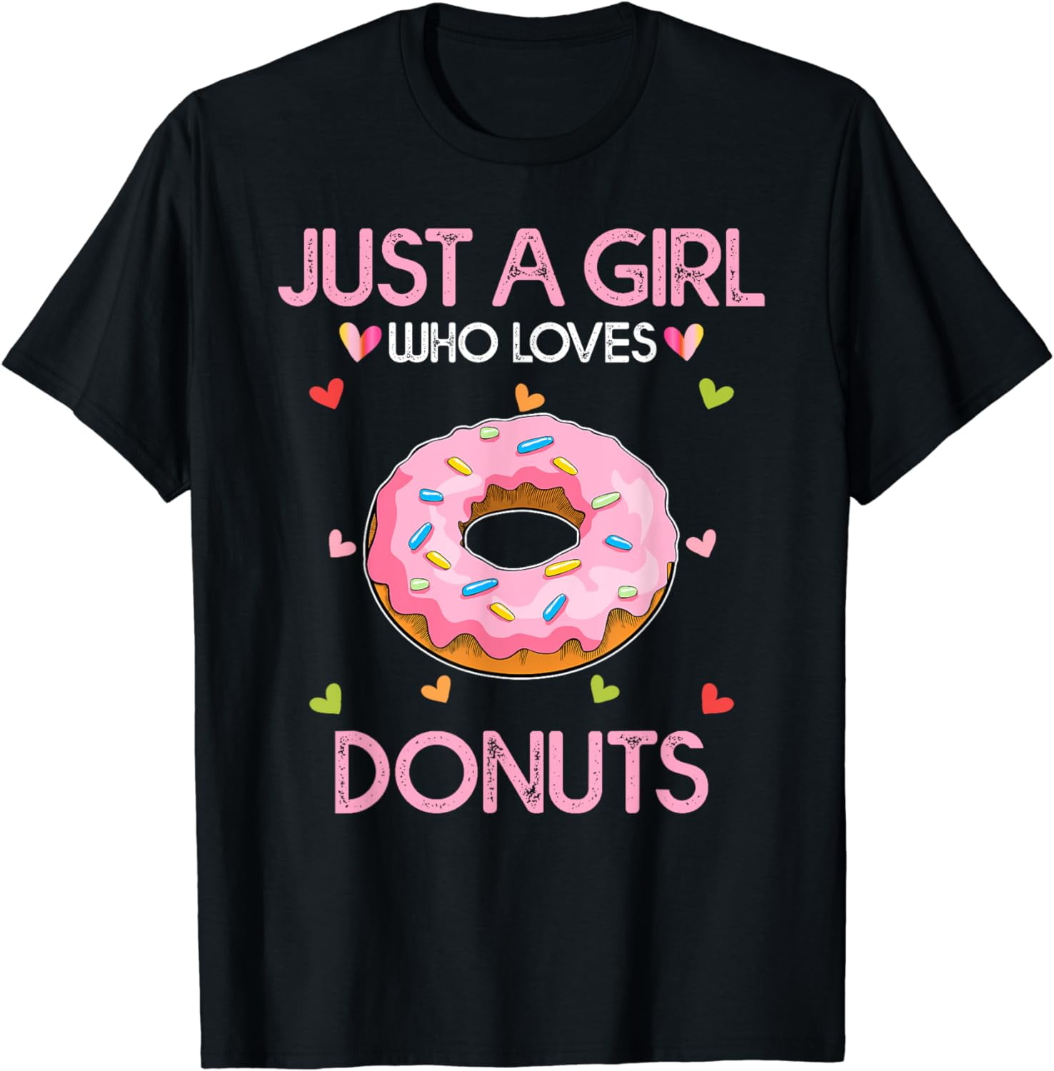 Just A Girl Who Loves Donuts For Women Girl Kids Doughnut TShirt