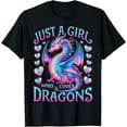 thumbnail image 1 of Just A Girl Who Loves Dragons Cute Dragon Unisex T-Shirt for Men Women Kids Toddler, 1 of 5