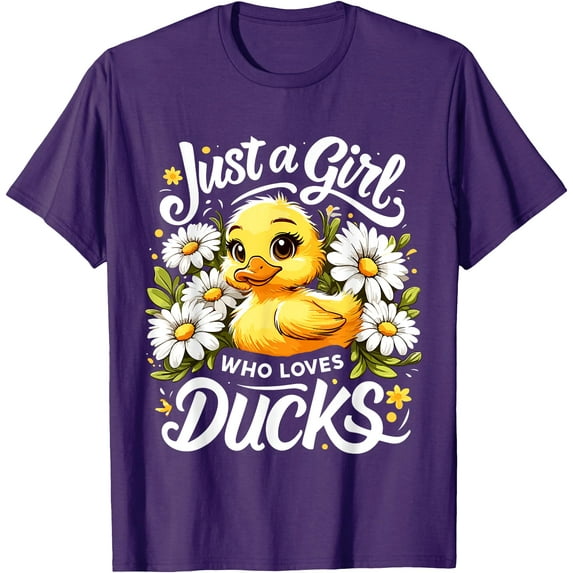 Just A Girl Who Loves Ducks Lover Unisex Softstyle T-Shirt,Purple Color,Size YXL