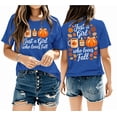 thumbnail image 1 of Just A Girl Who Loves Fall Shirt Pumpkin Cozy Autumn Vneck T-Shirt Funny Women Graphic Tee, 1 of 7