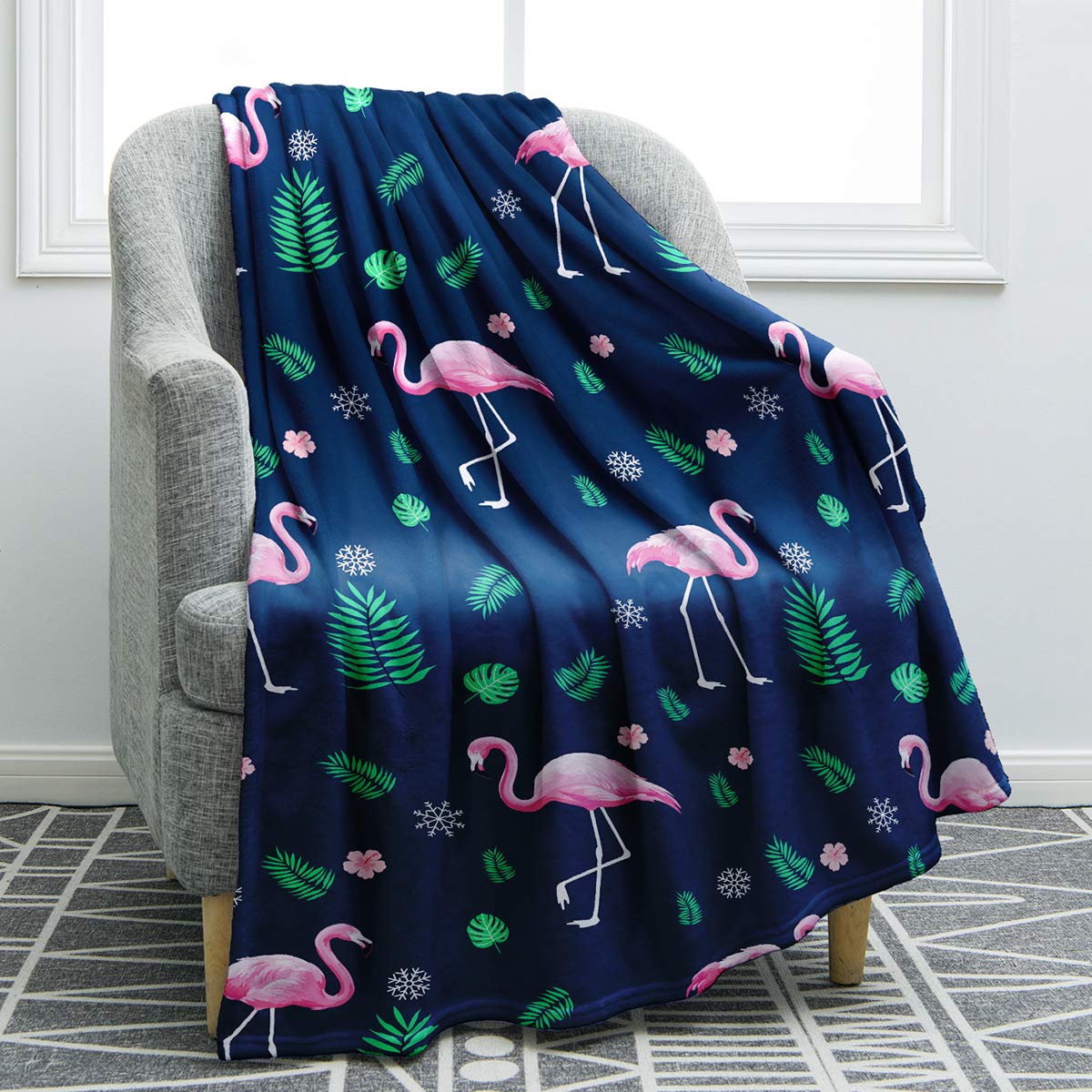 Just A Girl Who Loves Flamingos Blanket Cute Flamingos Throw Blanket