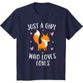 thumbnail image 1 of Just A Girl Who Loves Foxes Funny Fox Gifts Girls Unisex T-Shirt for Men Women Kids,Navy Color,Size YXS, 1 of 5
